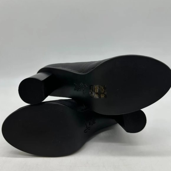 Joie Cordelia Black Leather Lace Up Peep Toe Ankle Boots Heels Sz 8 M Block Heel - Picture 5 of 10